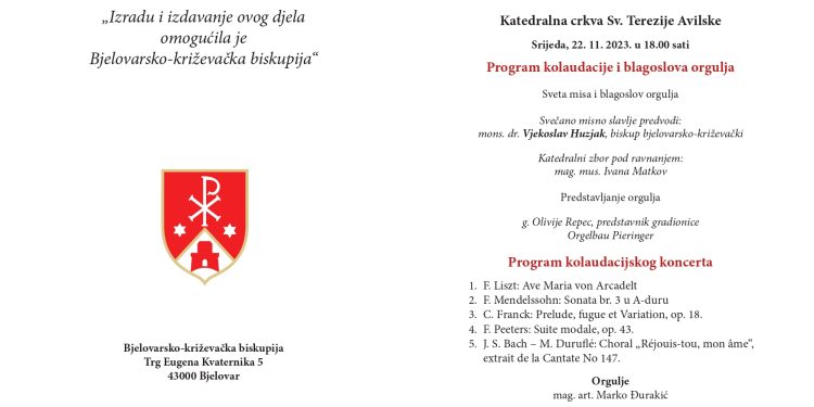 Večeras u katedrali Sv. Terezija Avilske blagoslov novih orgulja
