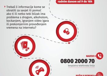 Info linija HZJZ-a u mjesecu ovisnosti