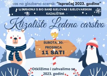 Veseli ispraćaj 2023 godine na bjelovarskom klizalištu