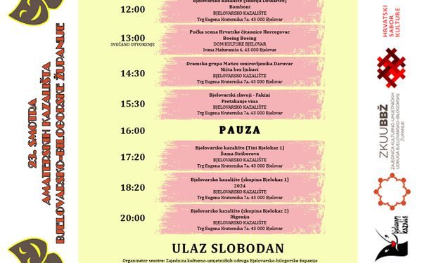 Bjelovarsko kazalište domaćin županijske smotre amaterskih kazališta