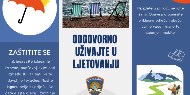 Služba civilne zaštite poziva na odgovorno ljetovanje