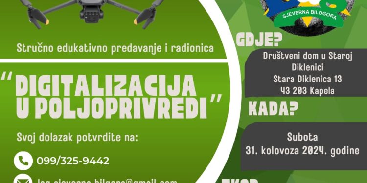 Ako želite znati više o digitalizaciji u poljoprivredi ne propustite edukaciju LAG-a Sjeverna Bilogora