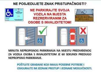 Policija provodi akciju korištenja parkirališnih mjesta rezerviranih za invalide