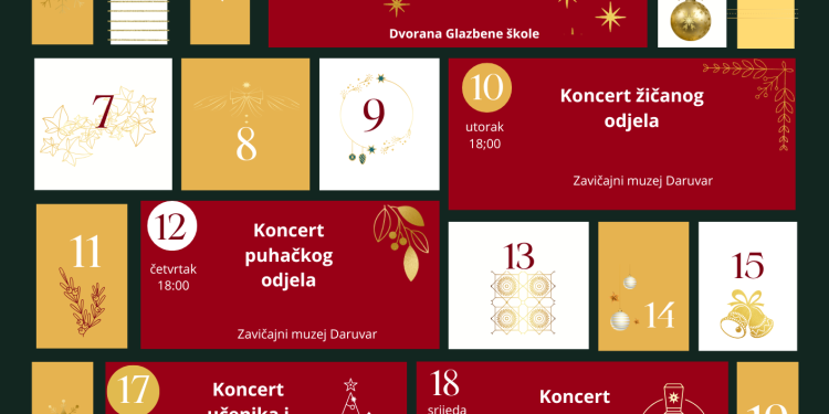 Daruvarska glazbena najavljuje koncerte u prosincu