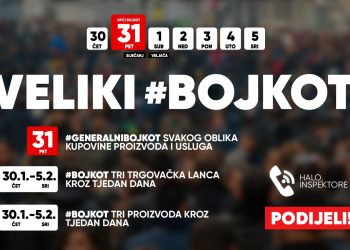 Krenuo je novi bojkot trgovačkih lanaca, a sutra najavljen opći bojkot kupovine