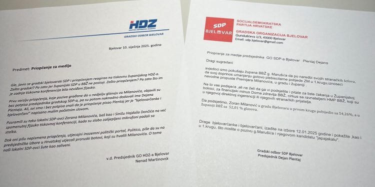 Rat priopćenjima lokalnih SDP-ovaca i HDZ-ovaca