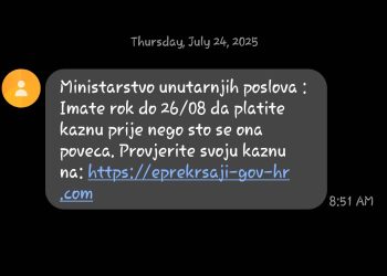Lažne poruke s logom MUP-a: Građanima stižu SMS-ovi s lažnim kaznama – ne nasjedajte, riječ je o prijevari!