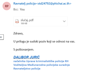 Oprez, lažni ravnatelj policije stalno operira!