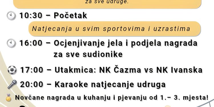 Prijavite se za čazmanske sportske susrete. I kuhari dolaze u obzir!