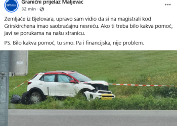 “Bilo kakva pomoć, tu smo” – Dobri ljudi preko Facebooka ponudili pomoć Bjelovarčaninu nakon nesreće u Austriji