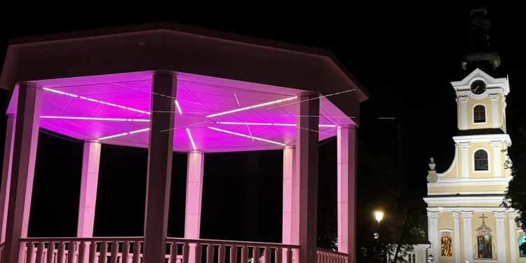 Bjelovar u znaku ružičaste: Paviljon zasjao uoči Nacionalnog dana borbe protiv raka dojke