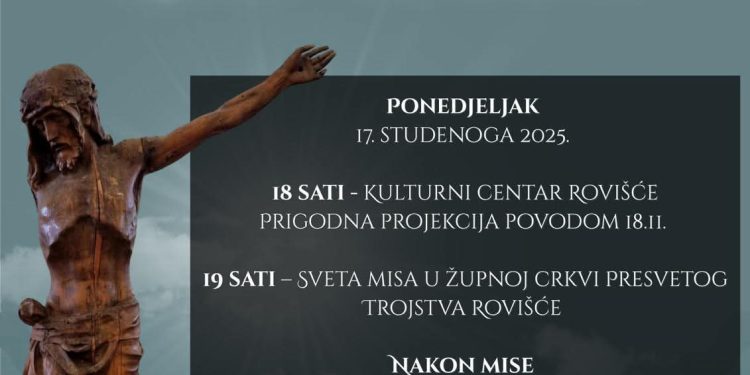 Općina Rovišće i Župa Presvetog Trojstva obilježavaju Dan sjećanja na žrtve Domovinskog rata i Dan sjećanja na žrtvu Vukovara i Škabrnje