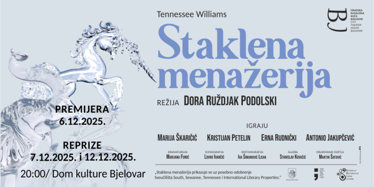 DIJELIMO ULAZNICE: Staklena menažerija – izvedba 12. prosinca