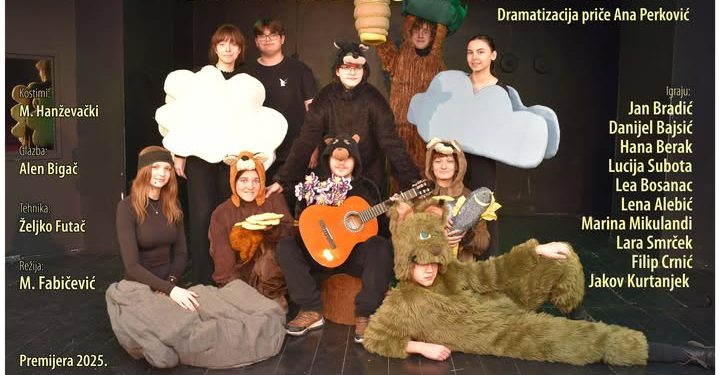 Bjelovarsko kazalište u nedjelju donosi veselu dječju predstavu “Tri medvjeda i gitara”