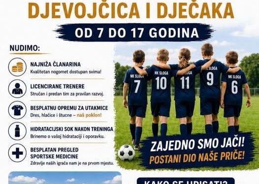NK Sloga Bjelovar poziva djevojčice i dječake u školu nogometa: Upisi otvoreni za uzrast od 7 do 17 godina