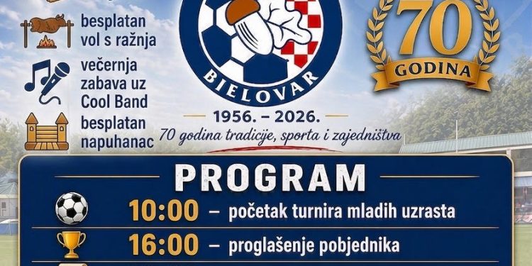 NK Sloga Bjelovar slavi 70 godina postojanja: Sveta Ana donosi cjelodnevni sportski i zabavni program