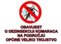 Večeras zaprašivanje komaraca u Općini Veliko Trojstvo