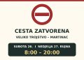 Važna obavijest za vozače: Cesta Veliko Trojstvo – Martinac zatvara se tijekom vikenda