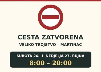 Važna obavijest za vozače: Cesta Veliko Trojstvo – Martinac zatvara se tijekom vikenda