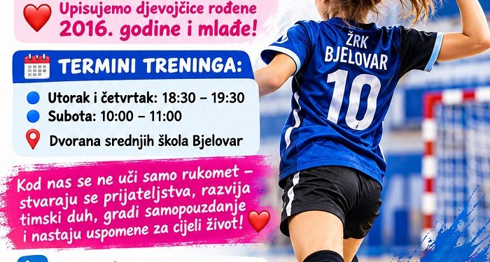 Imate djevojčicu koja voli sport? ŽRK Bjelovar poziva nove male rukometašice, evo kada su treninzi!