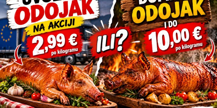 Uvozni odojak na akciji za 2,99 eura, domaći i do 10 eura po kilogramu: Svinjogojci zabrinuti zbog razlike u cijenama