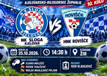 Nogometna nedjelja u Bjelovaru! NK Sloga na stadionu ŽIR dočekuje HNK Rovišće u 10. kolu ŽNL-a