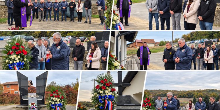 Uoči Svih svetih u Velikom Trojstvu položeni vijenci i zapaljene svijeće za preminule i hrvatske branitelje