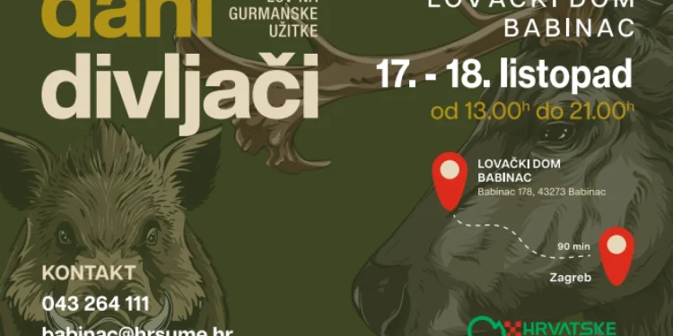 Dani divljači u Babincu: Ovog vikenda uživanje u domaćim specijalitetima i okusima divljači