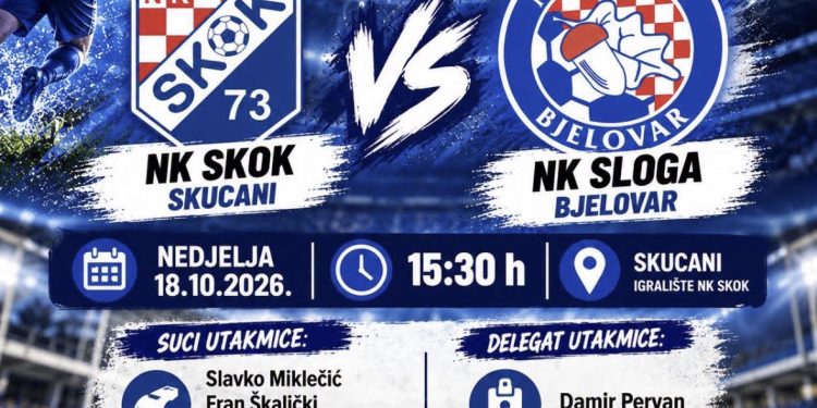 Nogometna nedjelja u Skucanima: NK Skok dočekuje bjelovarsku Slogu, utakmica počinje u 15:30!