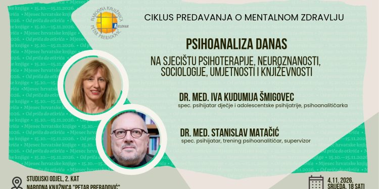 O mentalnom zdravlju iz drukčije perspektive: U Bjelovaru predavanje o psihoanalizi, psihoterapiji i neuroznanosti